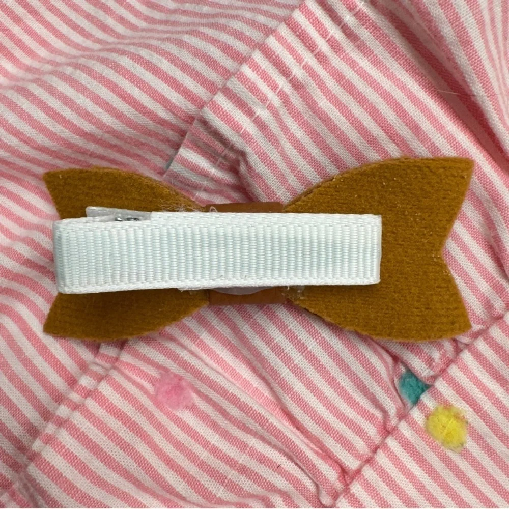 Brown Faux Leather Hair Bow